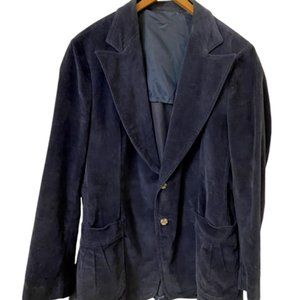 Vintage Lee Navy Blue Corduroy Sport Coat - Size 42R
